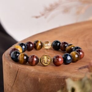 Quiet Warmth, Worn Daily. Tiger Eye Stone Beads Courage Bracelet by AetherFate