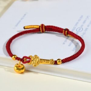 Red String Fu Character Ingot Ruyi Stick Braided Bracelet | Your Quiet Daily Anchor for Quiet Presence | AetherFate