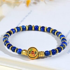 Lazurite Om Mani Padme Hum Bead Balance Bracelet | Your Quiet Daily Anchor for Quiet Presence | AetherFate