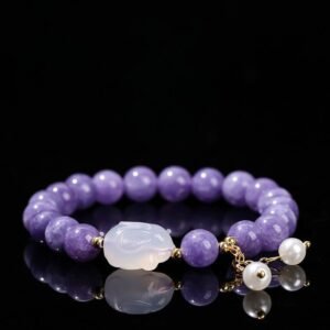Purple Chalcedony Rabbit Bead Bracelet | Your Quiet Daily Anchor for Quiet Presence | AetherFate