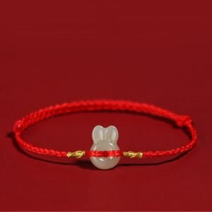 For When You Need Quiet Wisdom | Hetian Jade Cute Rabbit String Bracelet