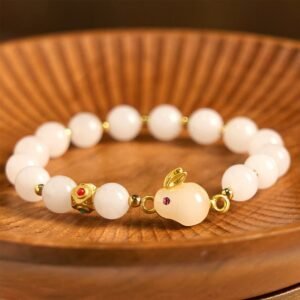 Golden Silk Jade Cute Rabbit Bracelet | Your Quiet Daily Anchor for Quiet Warmth | AetherFate