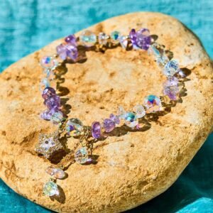 Quiet Calm, Worn Daily. Amethyst Crystal Star Charm Positive Transformation Bracelet by AetherFate