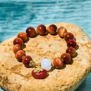 Red Tiger Eye Pumpkin Calm Bracelet | Your Quiet Daily Anchor for Quiet Warmth | AetherFate