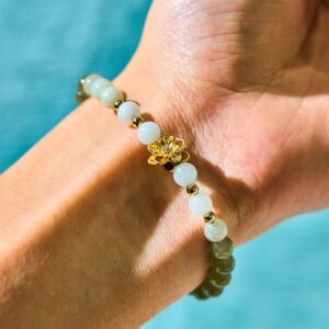Hetian Jade Gradient Lotus Abundance Bracelet | Your Quiet Daily Anchor for Quiet Wisdom | AetherFate
