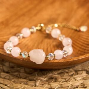 Gentle Tenderness, Worn Daily. Rose Quartz & Crystal Bracelet by AetherFate