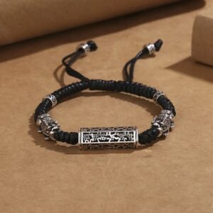 Tibetan Black String Copper Om Mani Padme Hum Pixiu Braided Bracelet | Your Quiet Daily Anchor for Quiet Connection | AetherFate