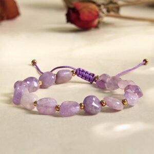 Irregular Shape Amethyst Braid String Balance Bracelet | Your Quiet Daily Anchor for Quiet Calm | AetherFate