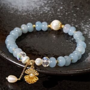 Gentle Clarity, Worn Daily. Aquamarine Bracelet by AetherFate