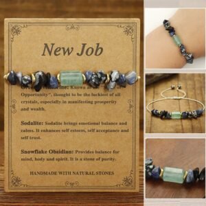 Inner Stillness, Worn Daily. New Job Green Aventurine Sodalite Snowflake Obsidian Bracelet by AetherFate