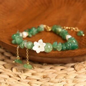 Soft Joy, Worn Daily. Strawberry Quartz & Crystal Bracelet by AetherFate