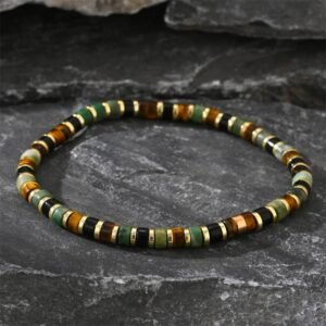 Buddha Stones Natural Hematite Tiger Eye Stones Support Bracelet