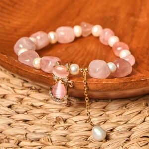 For When You Need Soft Joy — Strawberry Quartz Bracelet | AetherFate