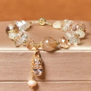 Gentle Optimism, Worn Daily. Citrine Green Strawberry Quartz PiXiu Prosperity Bracelet by AetherFate