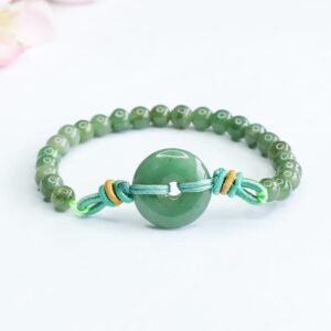 Quiet Wisdom, Worn Daily. Jade Beads Peace Buckle Prosperity Bracelet by AetherFate