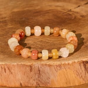 Buddha Stones Golden Silk Jade Pumpkin Beads Wealth Luck Bracelet