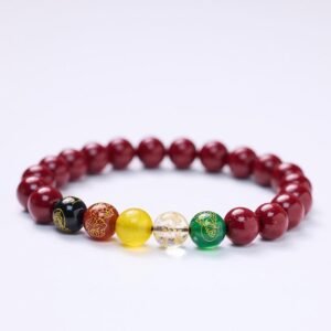 Cinnabar Agate Five Directions Gods Of Blessing Bracelet | Your Quiet Daily Anchor for Gentle Warmth | AetherFate