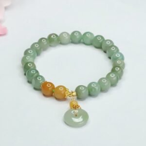 Quiet Wisdom, Worn Daily. Jade Beads Peace Buckle Prosperity Abundance Bracelet by AetherFate