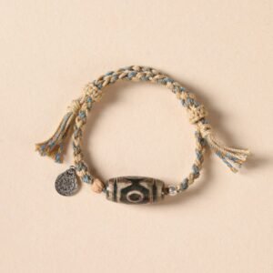 For When You Need Quiet Presence | Tibetan Dzi Bead Braided Bracelet