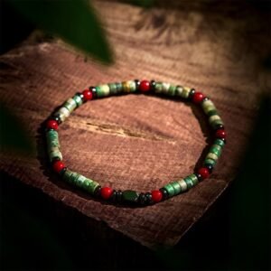 🔮 Green Stone Hematite Red Coral Powerful Bracelet | Your Quiet Daily Anchor for Quiet Presence | AetherFate