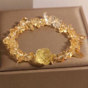 Gentle Optimism, Worn Daily. Citrine Irregular Bead Petals Pleasure Bracelet by AetherFate