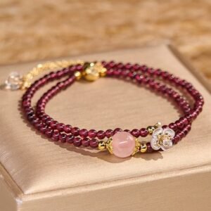 Garnet & Crystal Bracelet | Your Quiet Daily Anchor for Quiet Resolve | AetherFate