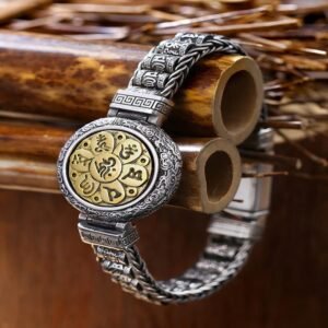 For When You Need Quiet Connection | Tibetan Copper Buckle Om Mani Padme Hum Turntable Rotatable Peace Metal Bracelet