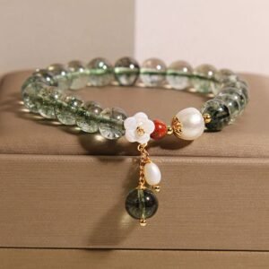 Green Phantom Pearl Shell Flower Positive Bracelet | Your Quiet Daily Anchor for Quiet Presence | AetherFate