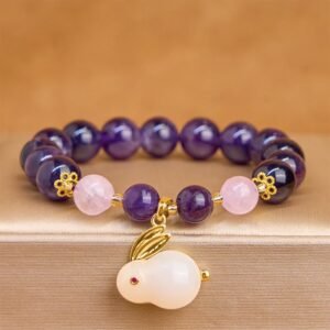 Amethyst Rabbit Beads Inner Peace Bracelet | Your Quiet Daily Anchor for Quiet Calm | AetherFate
