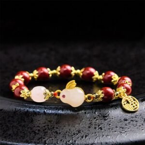 For When You Need Gentle Warmth | Cinnabar Cute Rabbit Bunny Fu Character Charm Blessing Bracelet