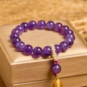 For When You Need Quiet Calm | Amethyst Beads Meditation Tassels Bracelet | AetherFate
