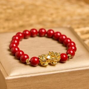Gentle Warmth, Worn Daily. Cinnabar PiXiu Calm Blessing Bracelet by AetherFate