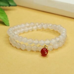 For When You Need Steady Presence | Chalcedony Red Agate Bead Double Layer Harmony Positive Bracelet