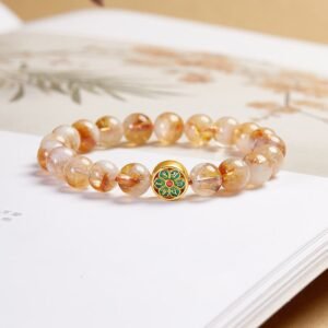 🔮 Gentle Focus, Worn Daily. 999 Sterling Silver Citrine Om Mani Padme Hum Bracelet by AetherFate
