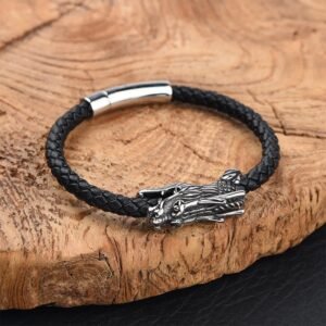 For When You Need Quiet Presence | Dragon Leather Titanium Steel Strength Buckle Bracelet