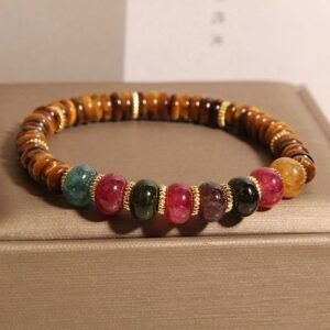 Tiger Eye Tourmaline Strength Bracelet | Your Quiet Daily Anchor for Quiet Warmth | AetherFate