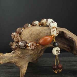 For When You Need Quiet Presence | Tibetan Mala White Bodhi Seed Peace Bracelet