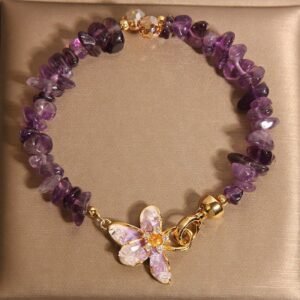 Irregular Gravel Amethyst Blue Crystal Wisteria Balance Bracelet | Your Quiet Daily Anchor for Quiet Calm | AetherFate