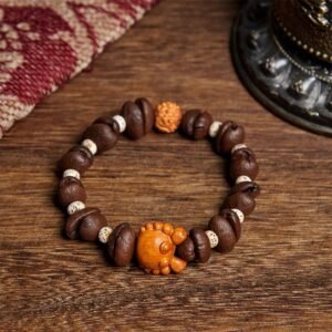 Handmade Crab Copper Coins Coffee Beans Wenge Wood Bracelet | Your Quiet Daily Anchor for Quiet Connection | AetherFate