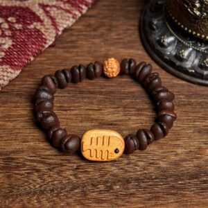 Quiet Presence, Worn Daily. Handmade Fishbone Real Coffee Beans Wenge Wood Bracelet by AetherFate