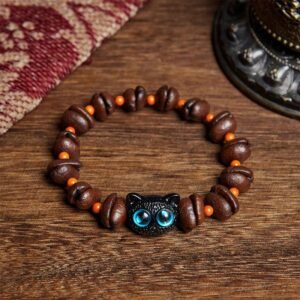 Quiet Presence, Worn Daily. Cute Cat Coffee Beans Bracelet by AetherFate