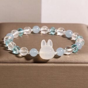 For When You Need Quiet Presence | Rabbit Aquamarine White Crystal Bracelet