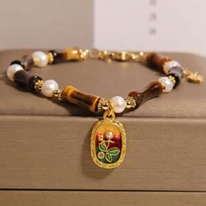 Bamboo Tiger Eye Pearl Strength Bracelet | Your Quiet Daily Anchor for Quiet Warmth | AetherFate