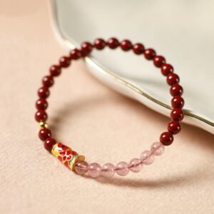 For When You Need Soft Joy — Strawberry Quartz & Crystal Bracelet | AetherFate