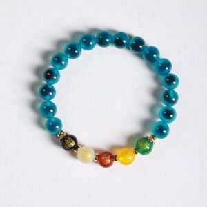 Steady Presence, Worn Daily. Colorful Candy Agate Five Gods Of Harmony Bracelet by AetherFate