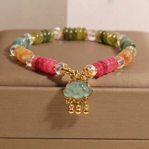 Quiet Presence, Worn Daily. Colorful Abacus Beads Auspicious Cloud Tourmaline Positive Bracelet by AetherFate