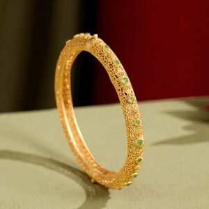 Hollow Filigree Design Copper Plated Gold Bracelet Bangle | Your Quiet Daily Anchor for Quiet Warmth | AetherFate