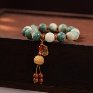 Gradient Bodhi Seed Om Mani Padme Hum Carved Zakiram Peace Bracelet | Your Quiet Daily Anchor for Quiet Presence | AetherFate