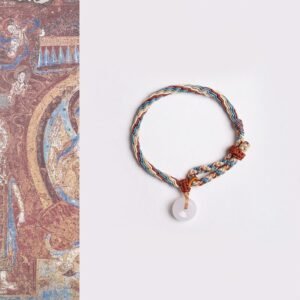 For When You Need Quiet Wisdom | Hetian Jade Peace Buckle Colored Rope Braided Bracelet