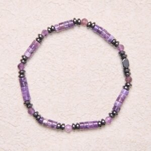 For When You Need Quiet Calm | Amethyst Hematite Awareness Bracelet | AetherFate